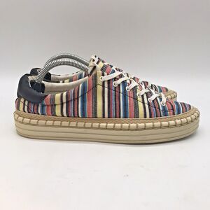 Sam Edelman Kavi Multicolor Striped Sneakers Women's 7M Lace Up Low Top Shoes